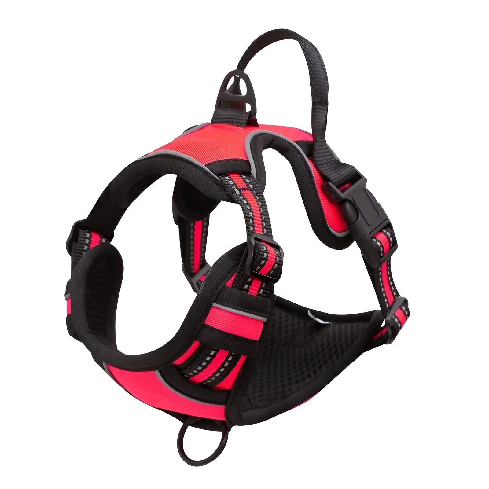 Adjustable outdoor dog chest strap harness made of Oxford cloth in various colours with a D-ring.