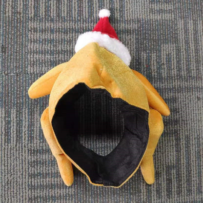 Brown Plush Roasted Turkey Hat for Thanksgiving celebrations