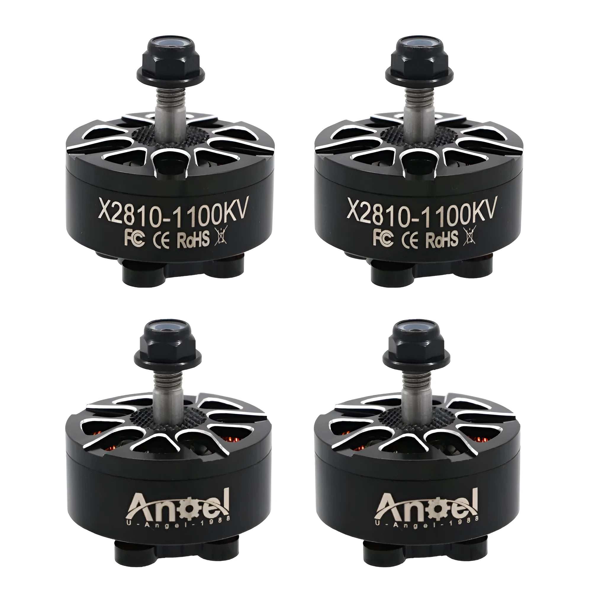 X2 810 brushless outrunner motor for RC drones and aircraft, metal construction.