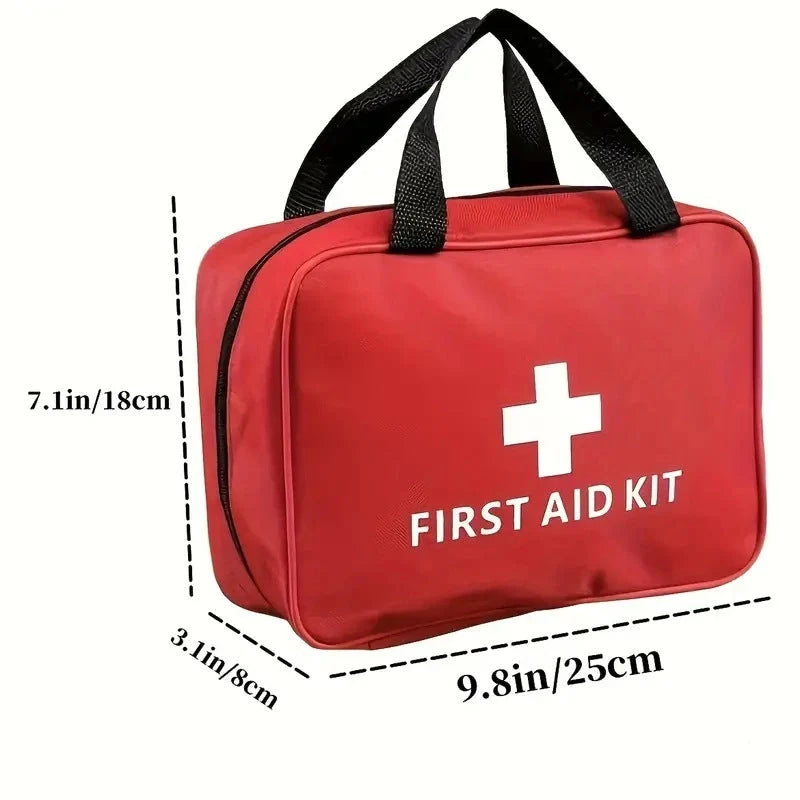 Large red medical rescue kit for car emergencies and outdoor travel