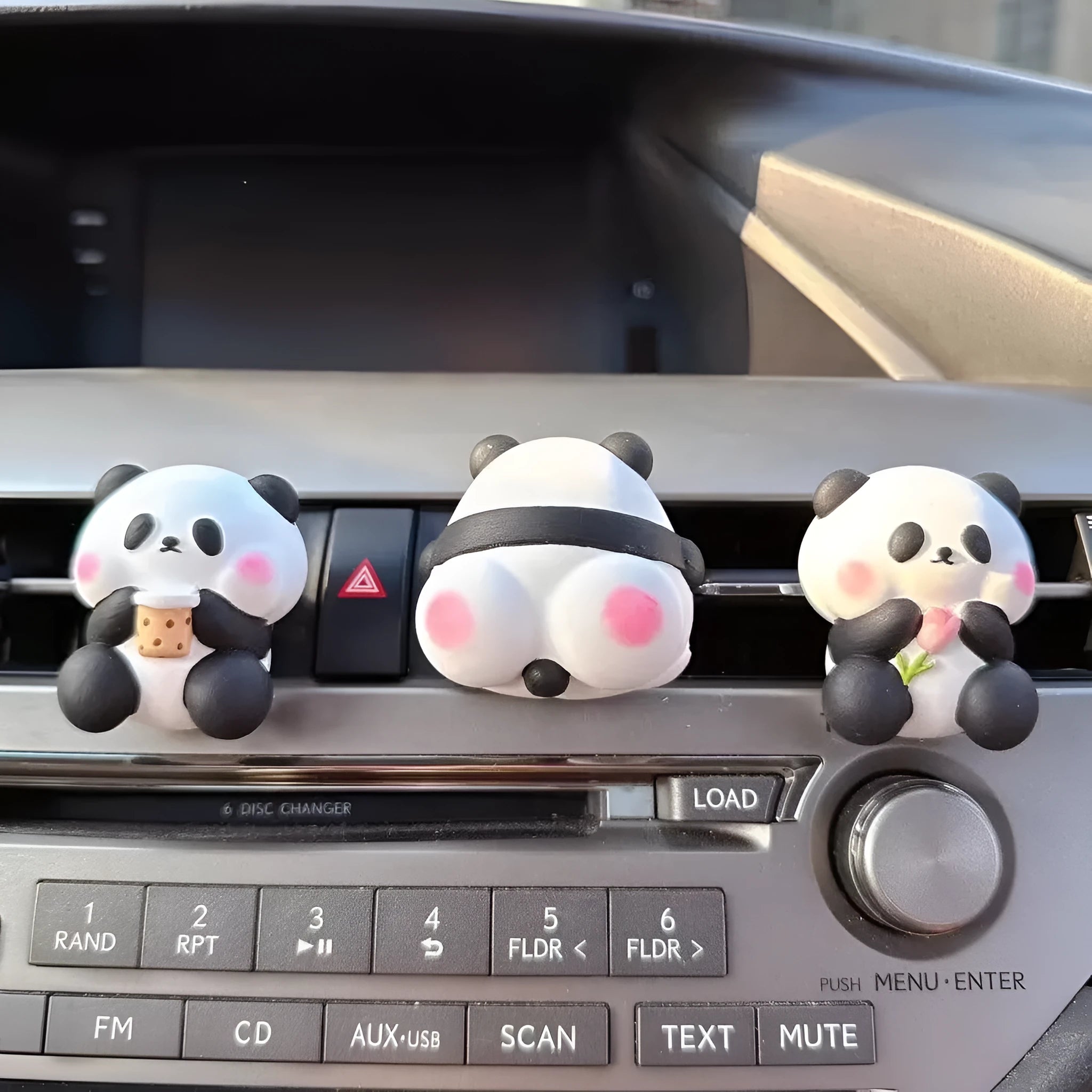 Cute panda car vent perfume decoration for aromatherapy and odour removal