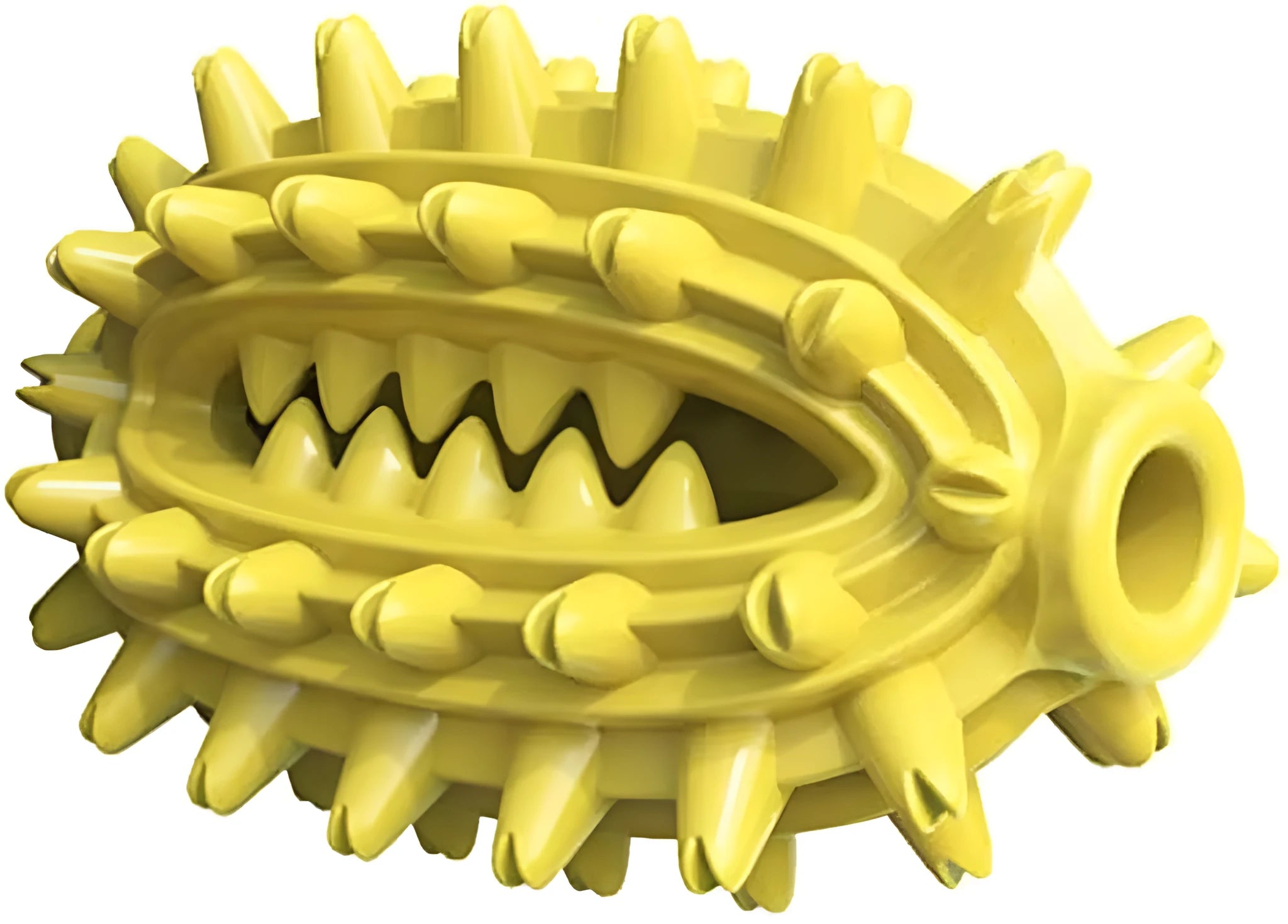 Green durable cactus-shaped dog toothbrush toy for medium to large aggressive chewers on a white background.