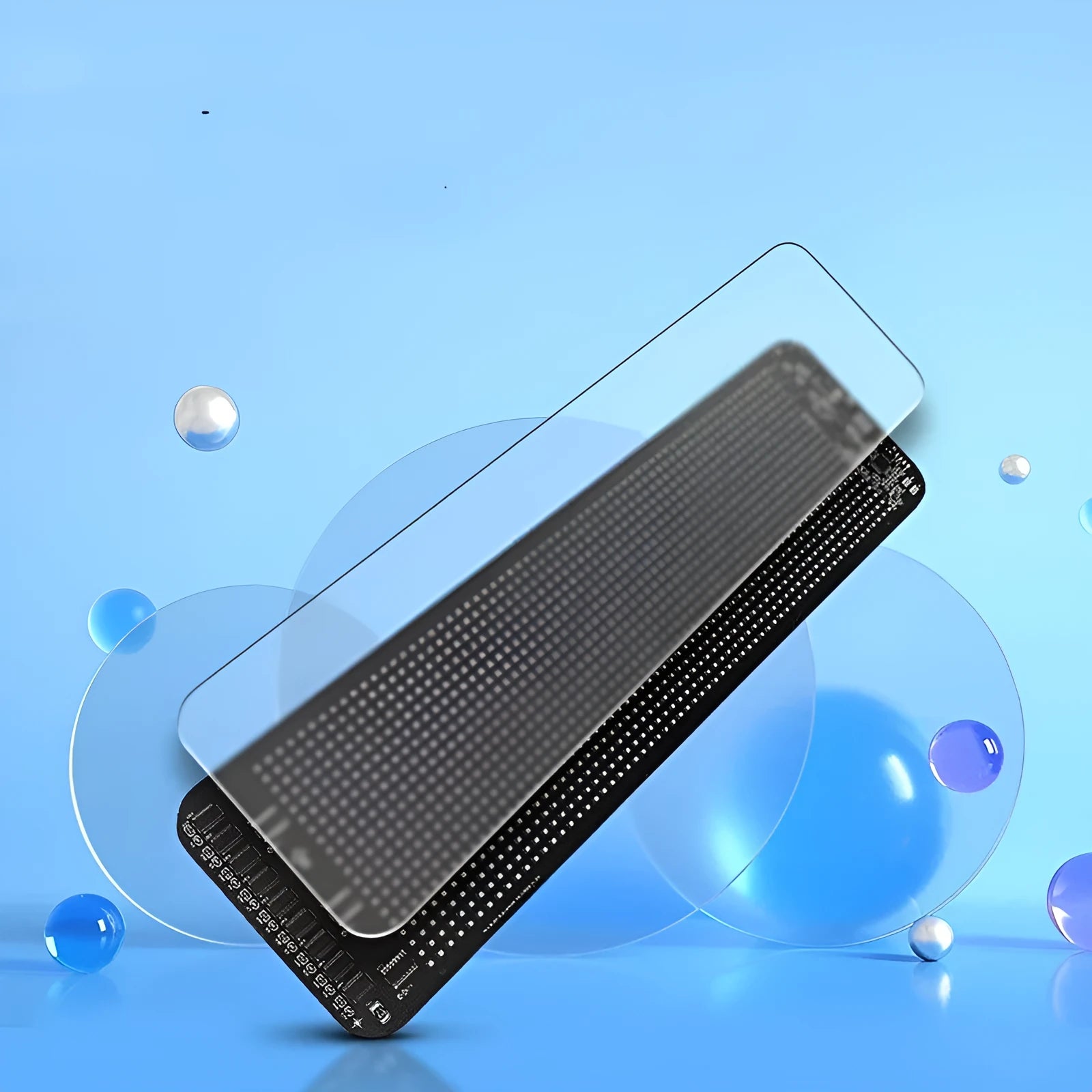 LED display module with remote control and voice operation showing 102x384mm screen