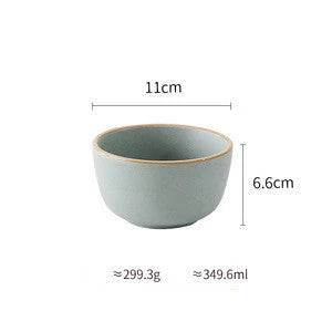 Matte ceramic plate set with sesame point glaze, microwave and dishwasher safe