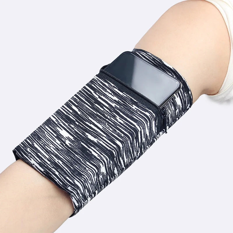 Unisex running mobile phone arm bag in various colours, adjustable strap, breathable polyester fabric