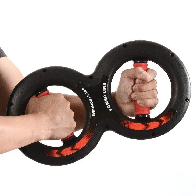 Hand strength training equipment in black with ABS shell, foam grip, spring steel core, 41cm long
