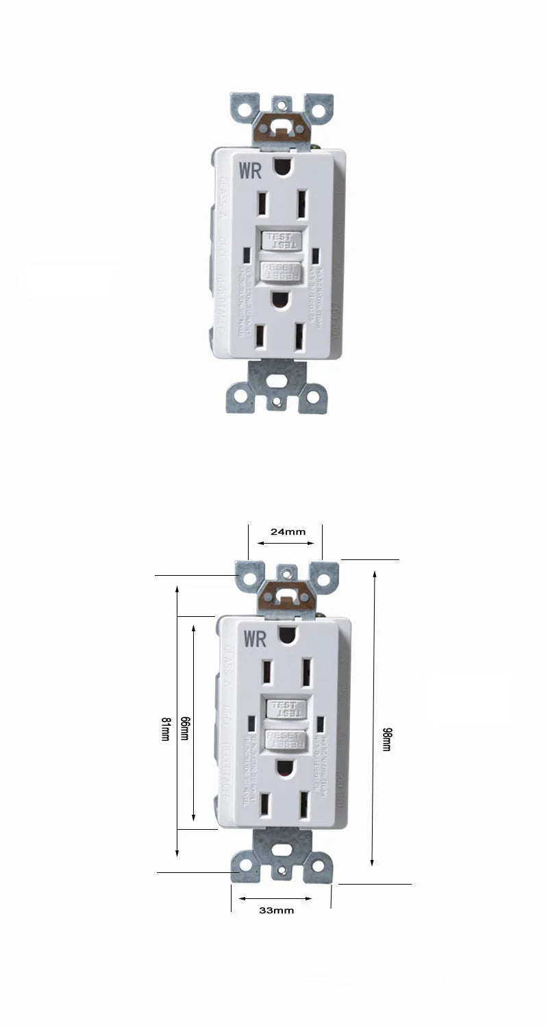 American Standard LTG20WR fault grounding protector socket with 6 holes, plastic, 20A rating