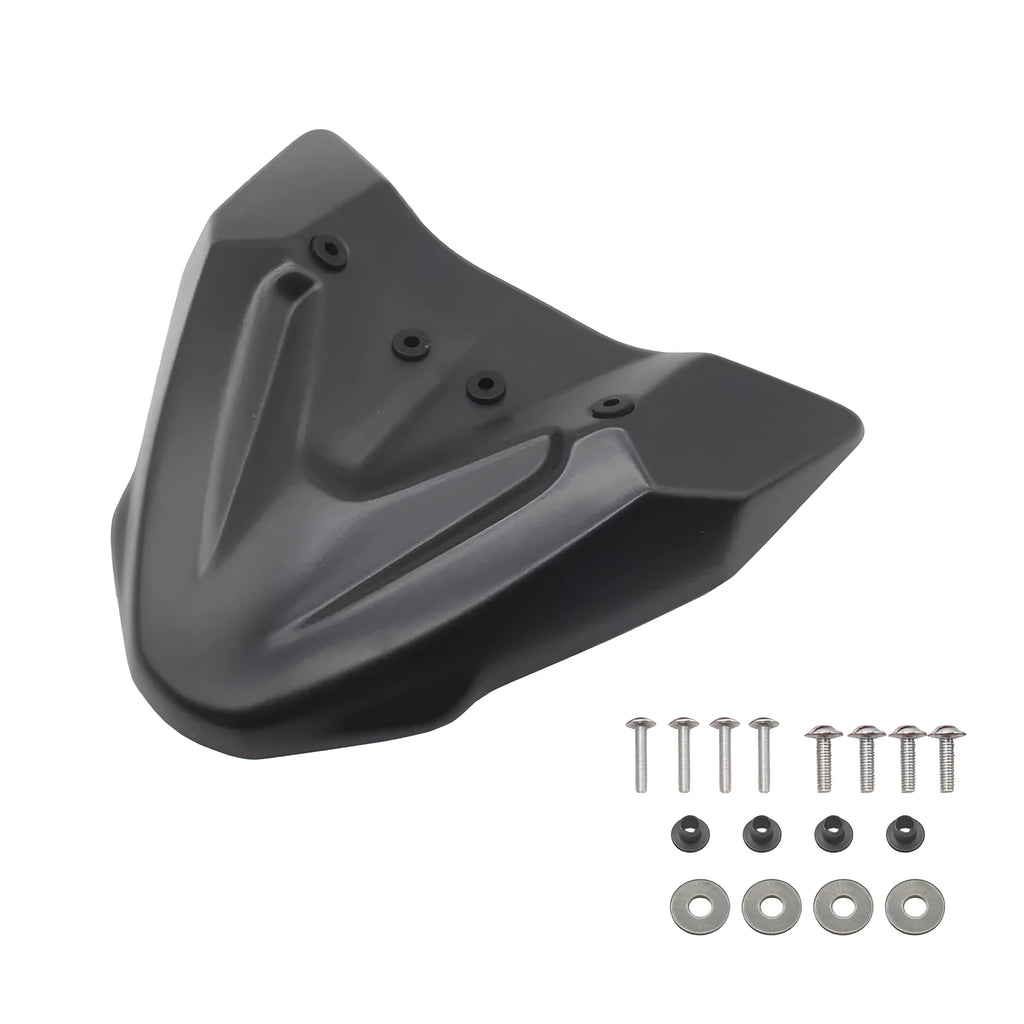 Black ABS plastic fixed wind deflector wing for KTM 390 and 790 Adventure motorcycles.