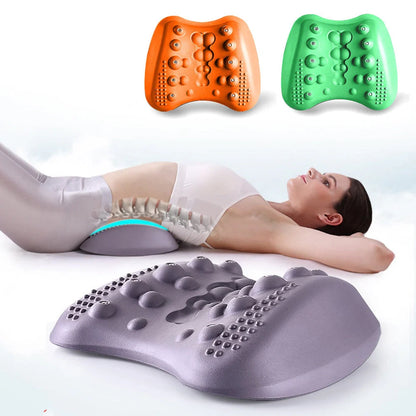 Butterfly-shaped lumbar support pillow with magnetic therapy nodes for back pain relief