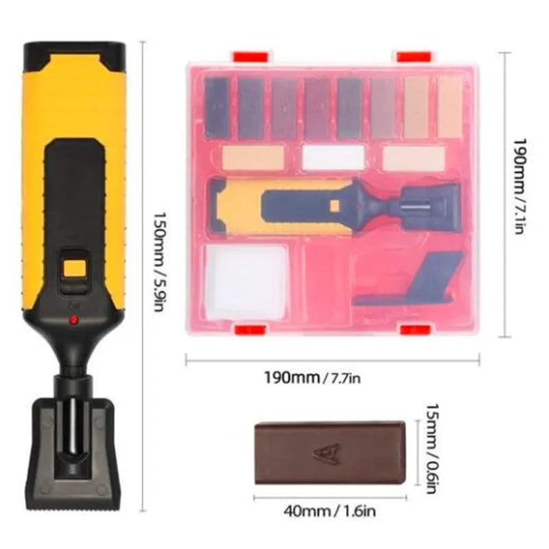 Floor repair tool with wax sticks for DIY tile scratch repair and furniture damage concealment