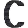 Velcro nylon watchband in black with single circle fastener and 22mm width