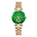 Women's fashion simple cut quartz watch with steel band, 30mm dial, alloy case, mineral glass, available in multiple colours