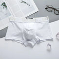 Men's purified cotton low waist boxers in solid colour, knitted fabric, black/white/gray options, sizes M-XXL