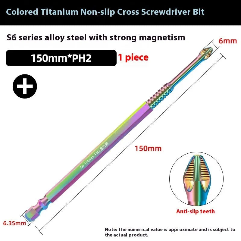 S6 colour titanium anti-slip cross screwdriver head alloy steel 50mm 70mm 90mm 100mm length options