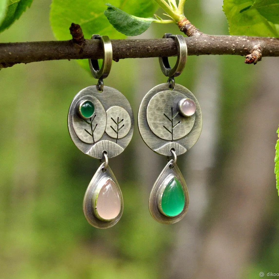 Creative twig earrings with snake design in two-tone alloy for women