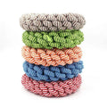 Cotton string braided ring dog chew toy measuring 18cm with knotted texture