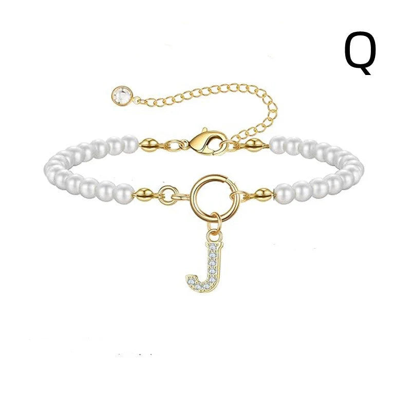 2024 personalised initial pearl bracelet for women with toggle clasp