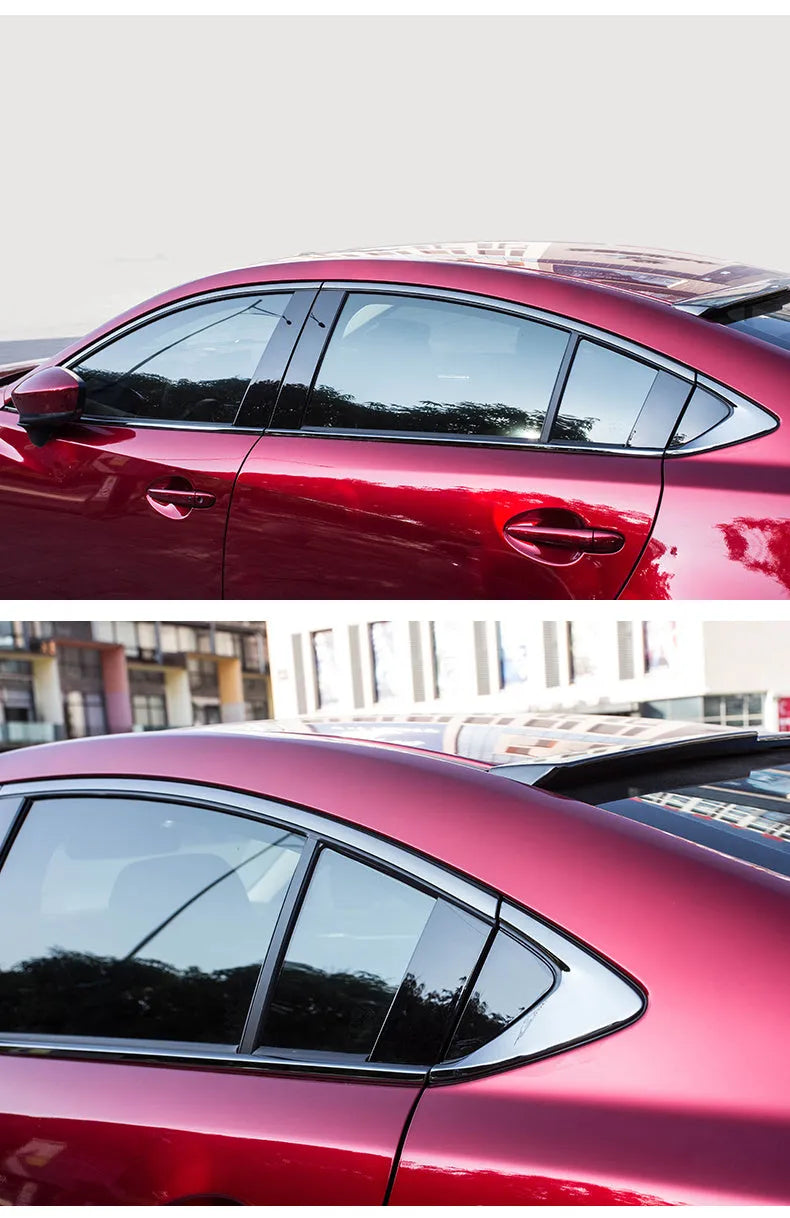 Stainless steel window trim strip with black titanium finish for window edge protection