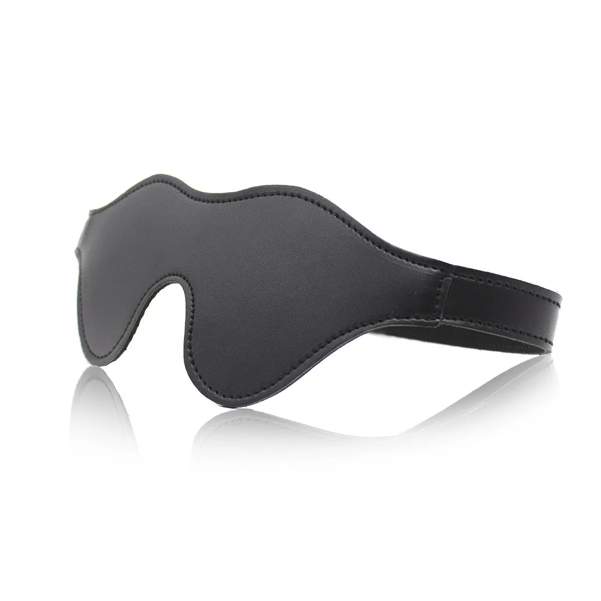 Women's leather eye mask with metal studs and adjustable Velcro strap in five colour options