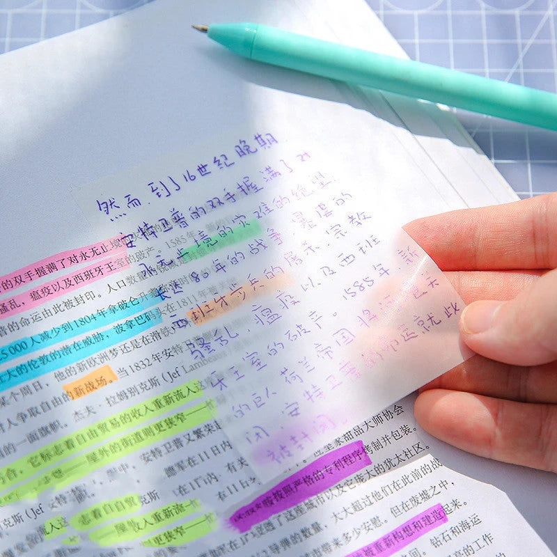 Waterproof PET transparent sticky notes in cartoon shapes for durable note-taking