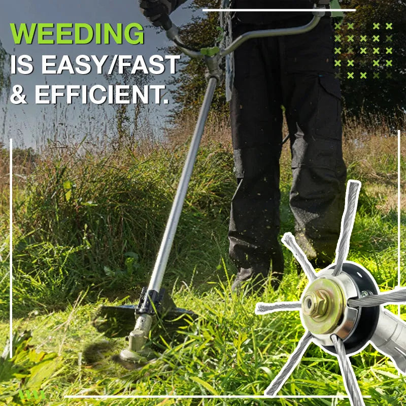 Stainless steel wire wheel attachment for electric mower with 150mm diameter