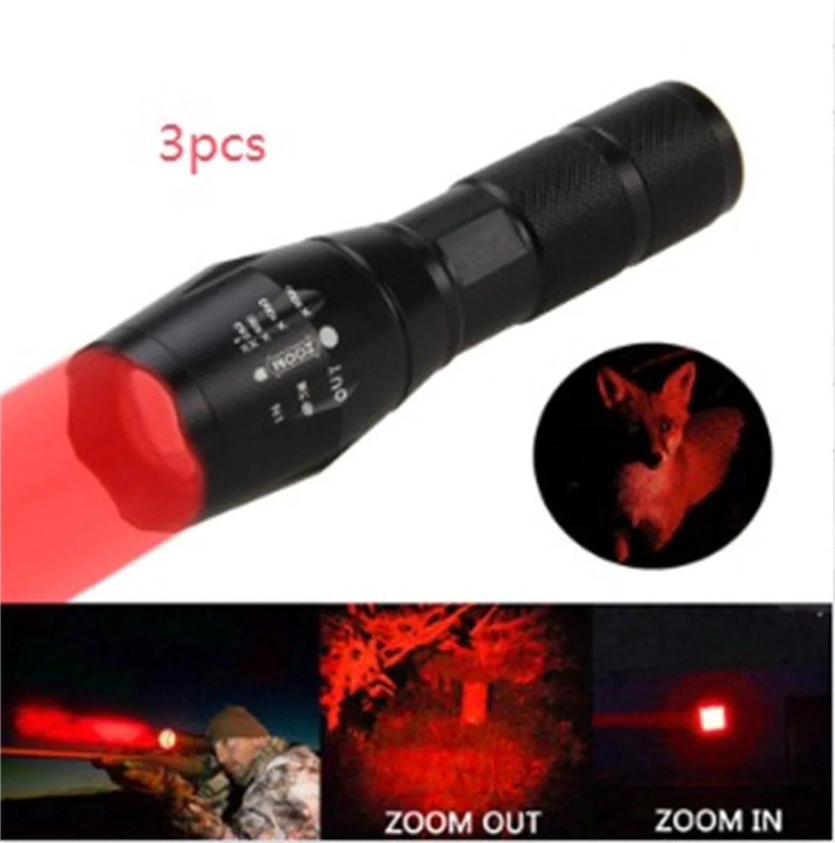 Portable Mini LED Zoom Flashlight with adjustable focus for outdoor use