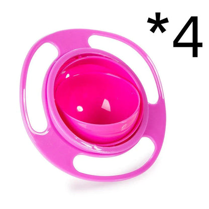 360 Rotate Universal Spill-proof Bowl for Babies in red, green, and blue