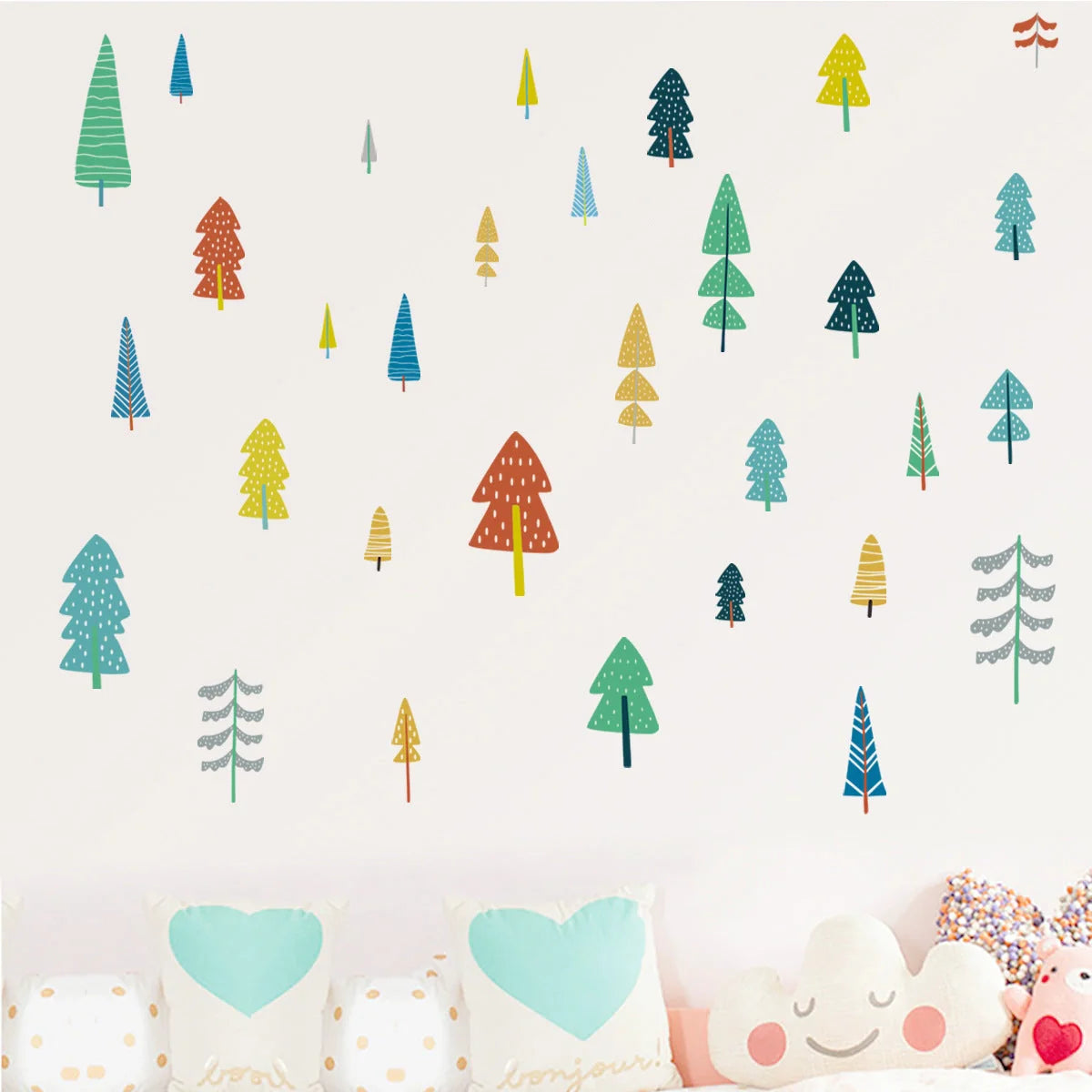 Cartoon 3D stereo wall stickers in vibrant colors, 60*22cm, perfect for room decor