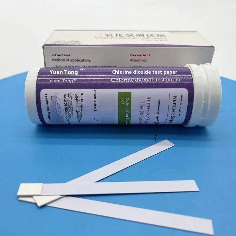 Chlorine dioxide test paper bottle with 50 pieces for water concentration detection