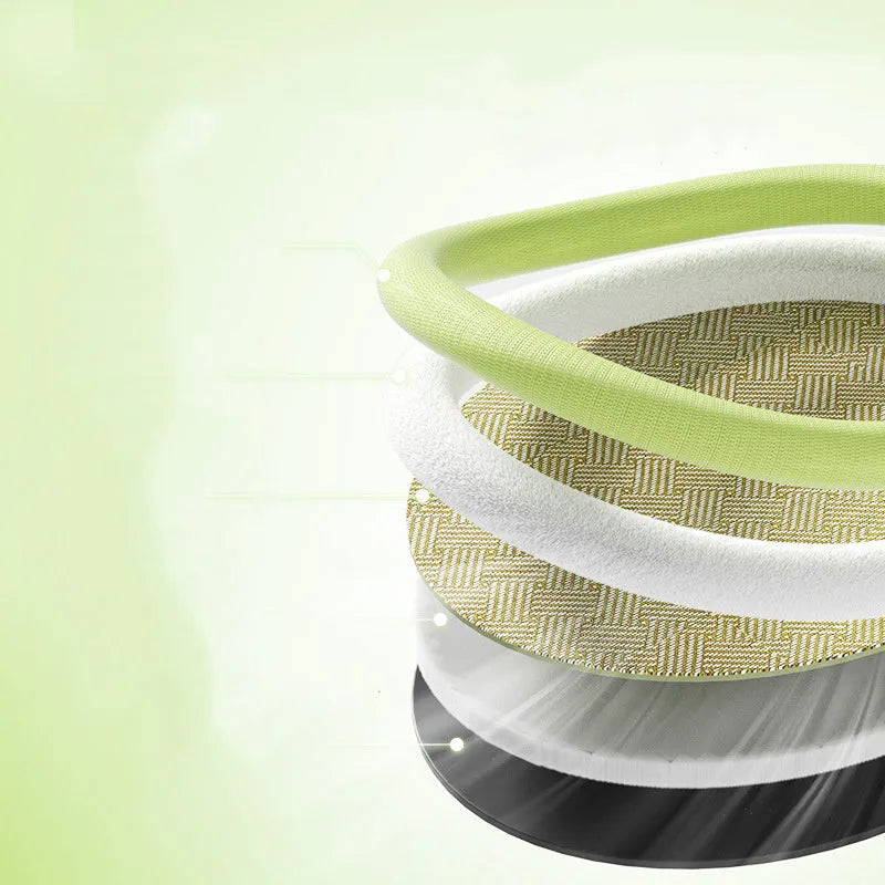 Green fruit backrest pet cooling mat nest bed for large dogs on a wooden floor.