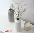 Grey ceramic vase 8x8x22.7cm European style home decor on a wooden table