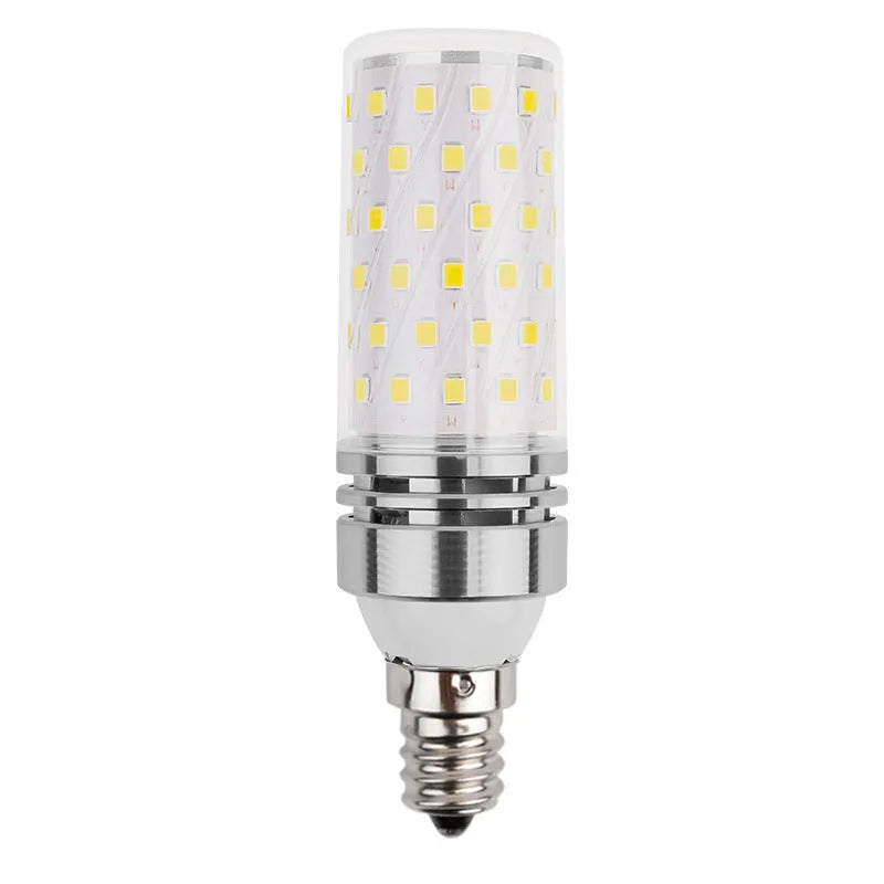 E14 screw base 12W LED corn light bulb showing 60 yellow LED beads.