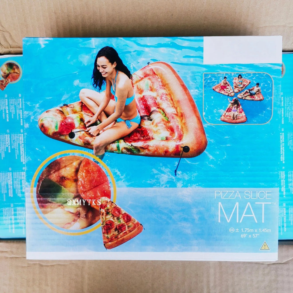 Pizza themed inflatable surfboard recliner float measuring 175cm by 145cm