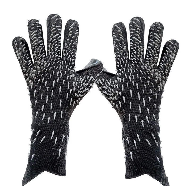 Children's football goalkeeper gloves with rubber palms in red, green, black, or orange colours