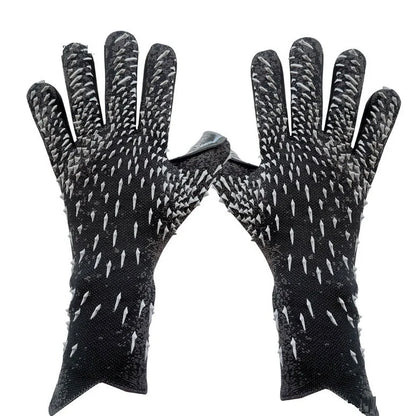 Children's football goalkeeper gloves with rubber palms in red, green, black, or orange colours