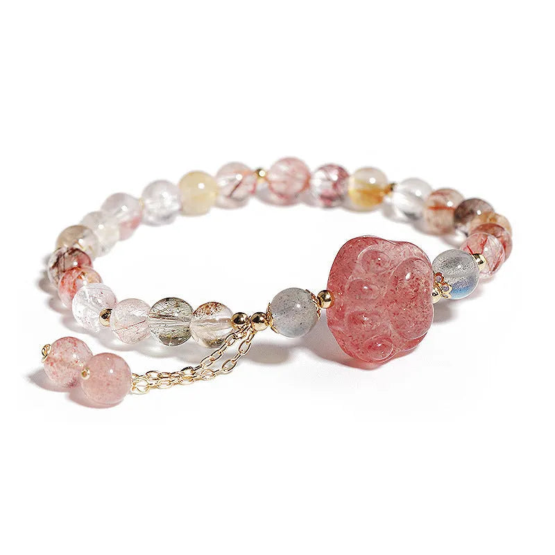 Women's handmade crystal bracelet with animal zodiac modelling in Korean style