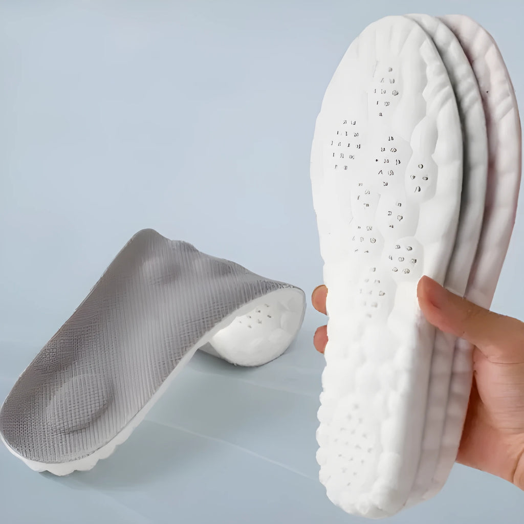 TPU sports insoles in orange, black, grey, blue, and sky blue, sizes 35-36 to 49-50, for boys and women