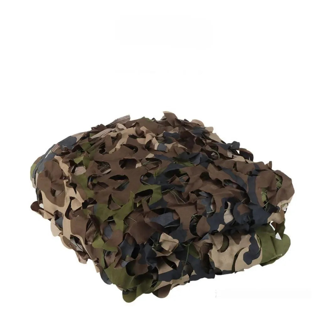 Green camouflage net cover for camp, showing different pattern options for military and sunshade use.