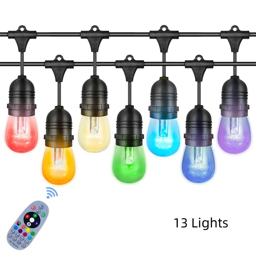 Outdoor waterproof RGB solar lights flower shaped 13 or 15 lights IP65 for courtyard garden