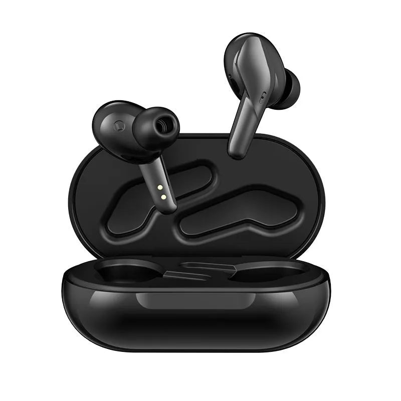 Binaural In Ear Headphones Gaming Black Technology Hall Bluetooth Headset V5.0 with 10mm Copper Ring Speaker and 30mAh Battery White Black