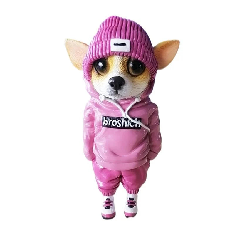 Handmade resin Mogwai dog figurines in four colours for home decor