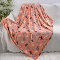 Cartoon-style flannel blanket for children shown in colour option S126, laid flat to show size.