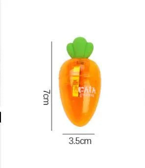 Carrot pencil sharpener with plastic construction measuring 7cm long
