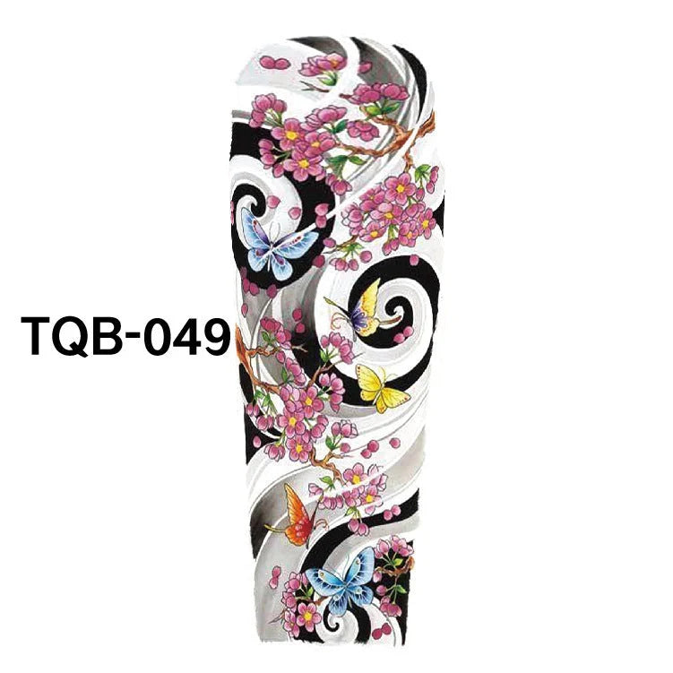 Waterproof full arm tattoo sticker with vibrant designs for temporary body art