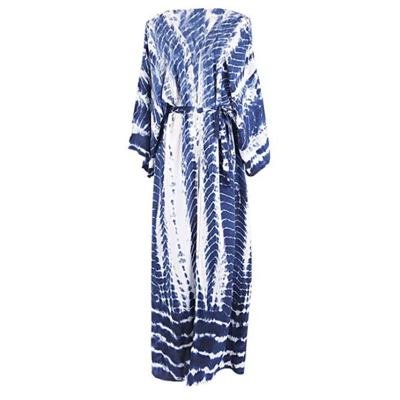 Printed loose cotton beach cover-up blouse in multiple colour options