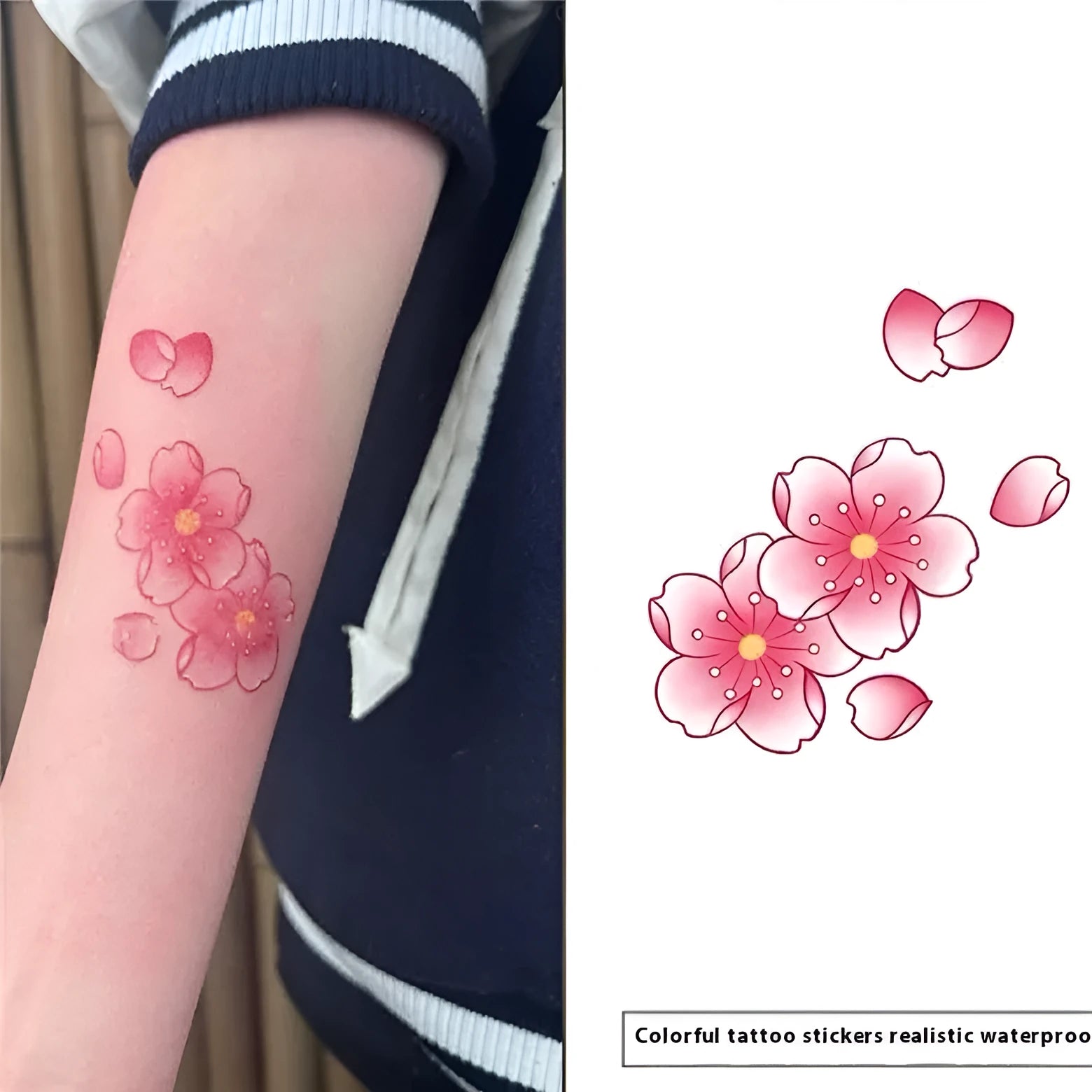 Bare collarbone flower tattoo sticker with four patterns A B C D size 9.6x5.8cm