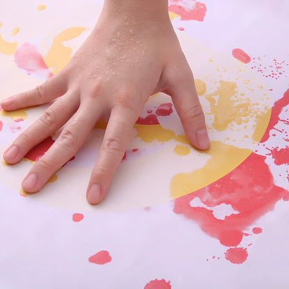 White rectangular PVC bath mat showing colour change effect when wet with moisture detection