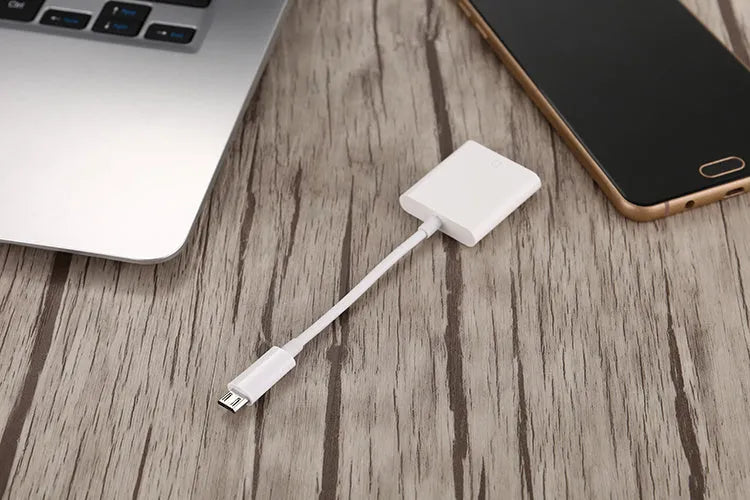 USB 2.0 SD card reader with 10cm black cable and TPE ABS housing
