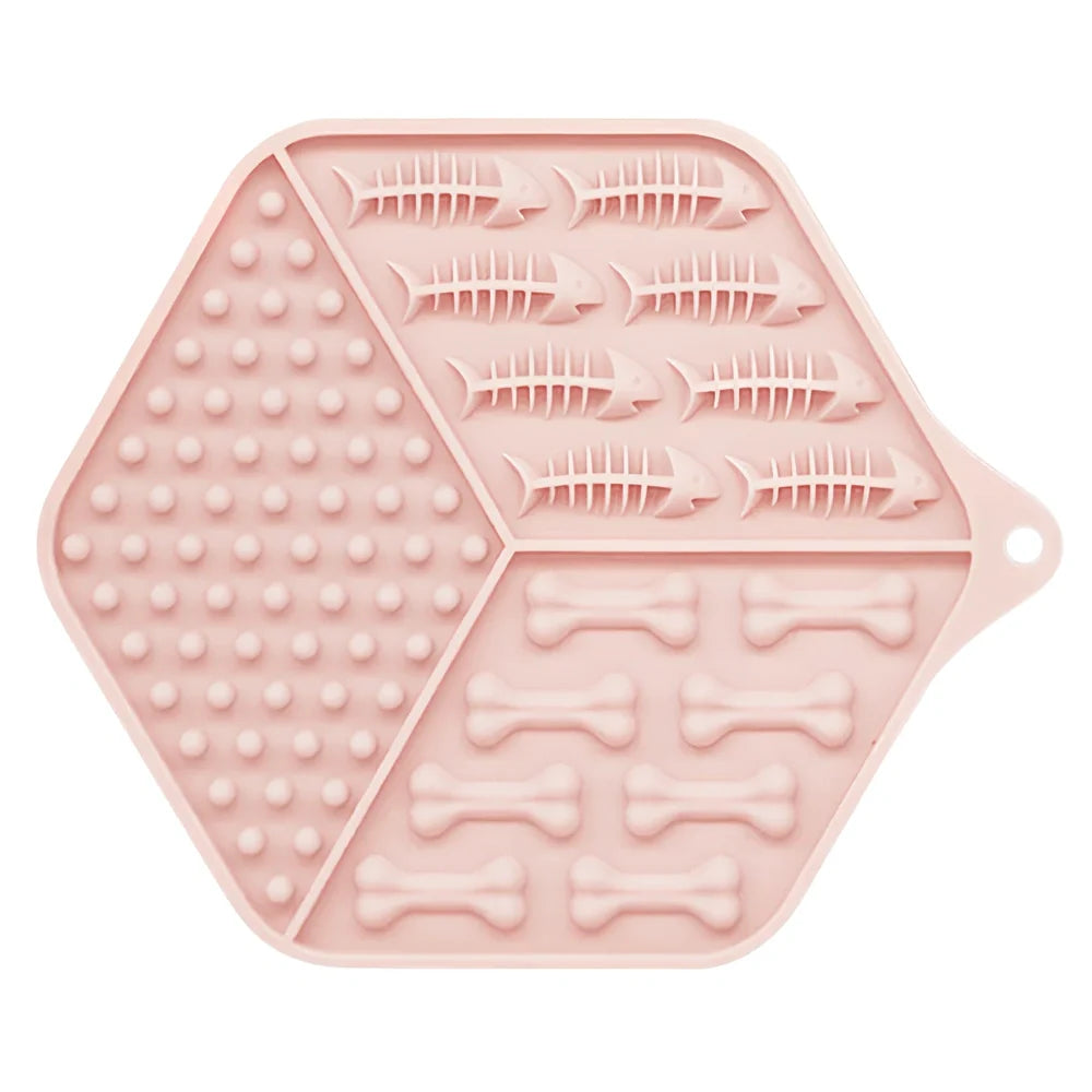 17.5cm blue silicone puppy lick pad with textured surface for slow feeding, temperature resistant -40 to 240°C