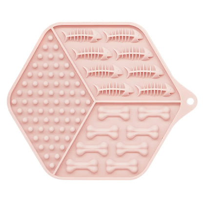 17.5cm blue silicone puppy lick pad with textured surface for slow feeding, temperature resistant -40 to 240°C